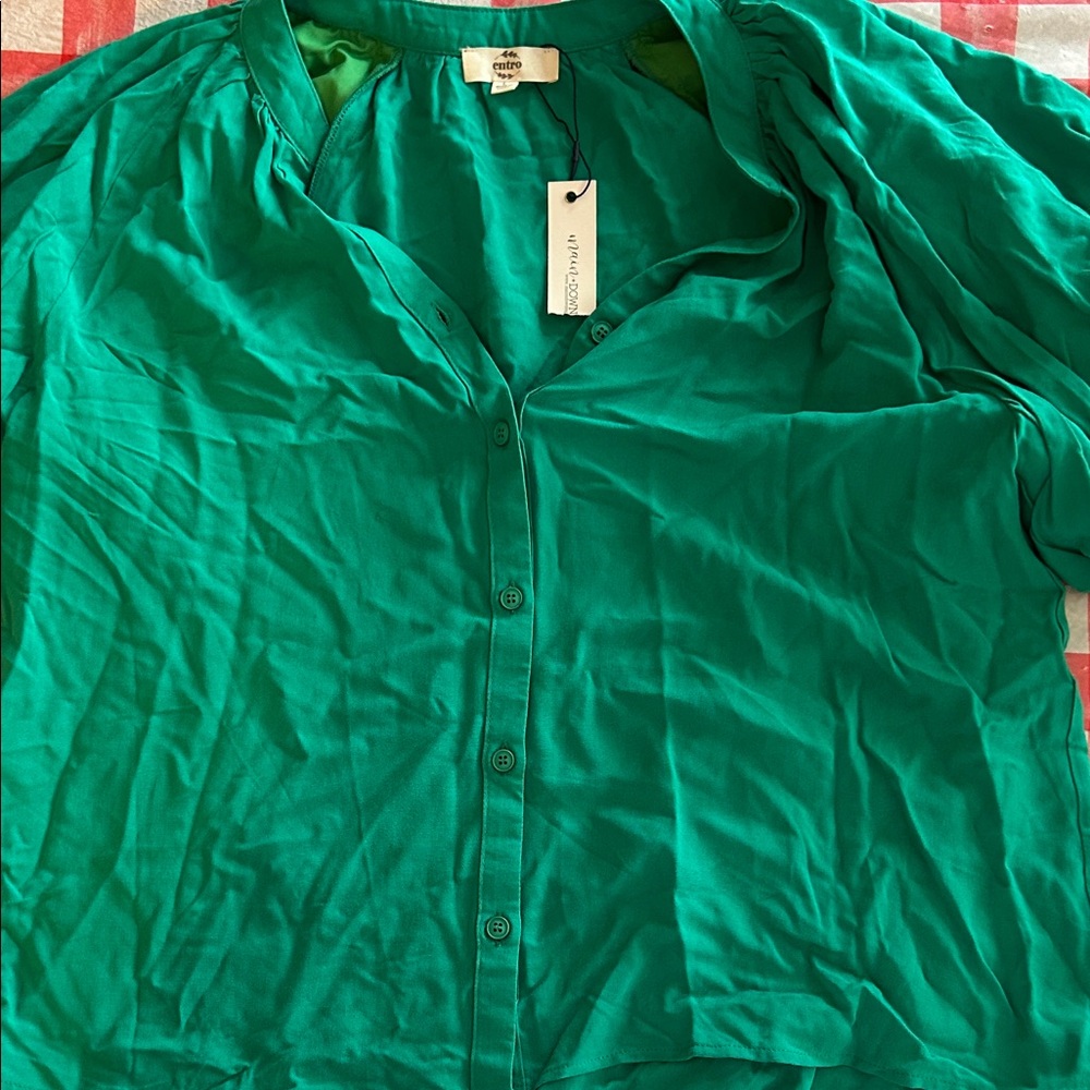 Entro Vibrant Green Blouse - Picture 4 of 4